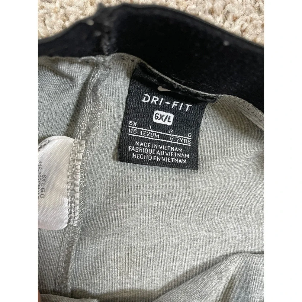 Nike‎ Dri-FIT Leggings Kids 6X Gray Excellent Logo Waistband Tights B293-042